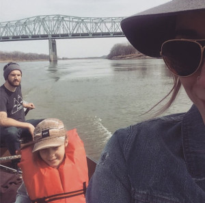 Grace Cockran in Canoe with Family