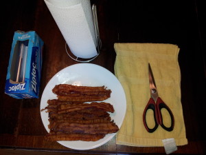 Camping and Bacon Packaging Step 1