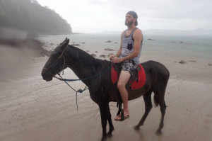 Jake Anderson of Hobo Hammocks on a Horse