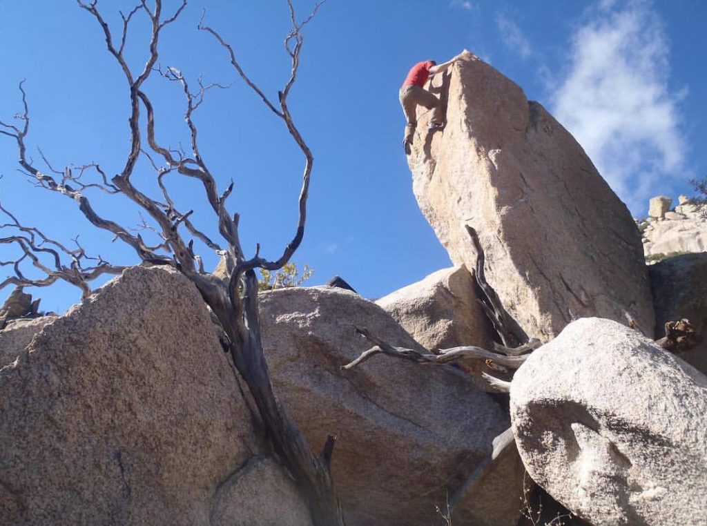 Cory Hanson on a V3 in the Catalinas